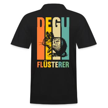 Degu Flüsterer - Männer Poloshirt - Schwarz - Hinten - Kai (181cm)