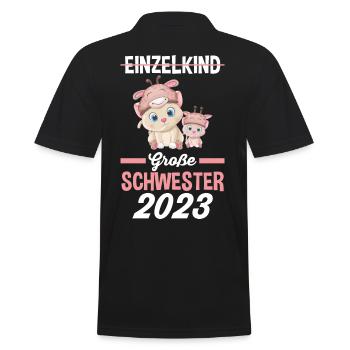 Katzen Giraffen Schwester 2023 - Männer Poloshirt - Schwarz - Hinten - Kai (181cm)