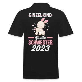 Hasen Schwester 2023 - Männer Poloshirt - Schwarz - Hinten - Kai (181cm)