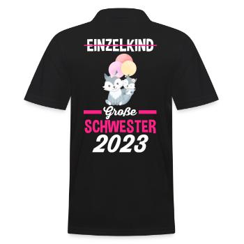 Schwester 2023 - Männer Poloshirt - Schwarz - Hinten - Kai (181cm)