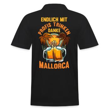 Party Urlaub Mallorca - Männer Poloshirt - Schwarz - Hinten - Kai (181cm)