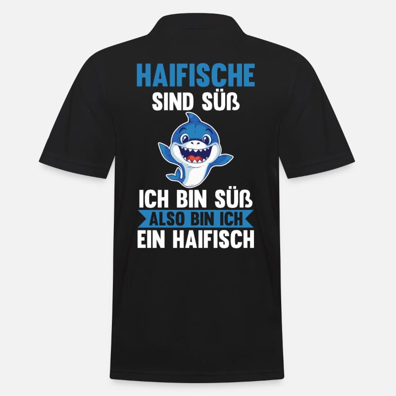 Fische Haifisch - Männer Poloshirt - Schwarz