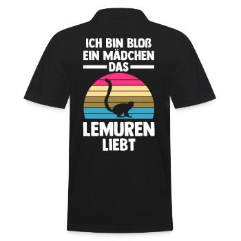 Lemur - Männer Poloshirt - Schwarz - Hinten - Kai (181cm)