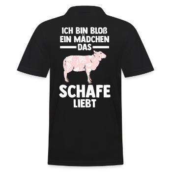 Landwirt Schäfer Bauernhof Schafe - Männer Poloshirt - Schwarz - Hinten - Kai (181cm)