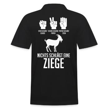 Bauernhof Landwirt Bauer Ziegen - Männer Poloshirt - Schwarz - Hinten - Kai (181cm)