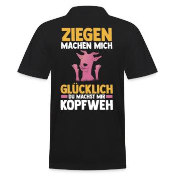 Bauernhof Landwirt Bauer Ziegen - Männer Poloshirt - Schwarz - Hinten - Kai (181cm)