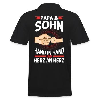 Papa Sohn Vater Familie Geschenk - Männer Poloshirt - Schwarz - Hinten - Kai (181cm)