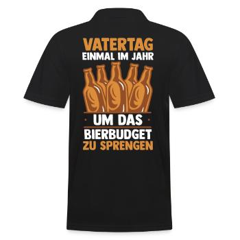 Papa Bier Vater Vatertag - Männer Poloshirt - Schwarz - Hinten - Kai (181cm)