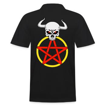 Satan satanisch Teufel Pentagramm Hörner Horror - Männer Poloshirt - Schwarz - Hinten - Kai (181cm)