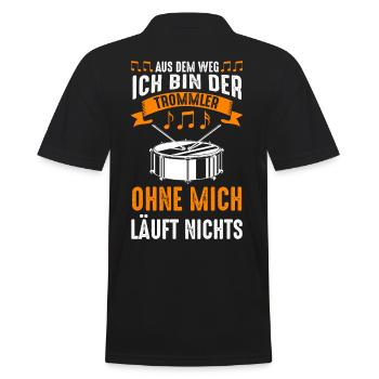 Trommel Drummer Trommeln Musiker Band - Männer Poloshirt - Schwarz - Hinten - Kai (181cm)