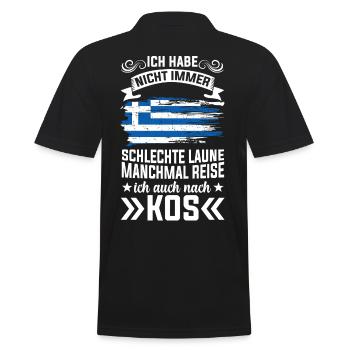 Kos Griechenland - Männer Poloshirt - Schwarz - Hinten - Kai (181cm)