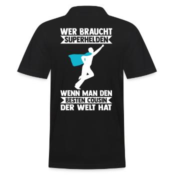 Bester Cousin der Welt - Männer Poloshirt - Schwarz - Hinten - Kai (181cm)