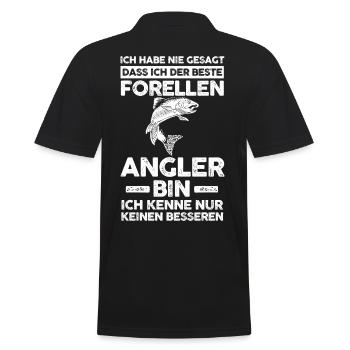 Angeln Forellen Angler - Männer Poloshirt - Schwarz - Hinten - Kai (181cm)