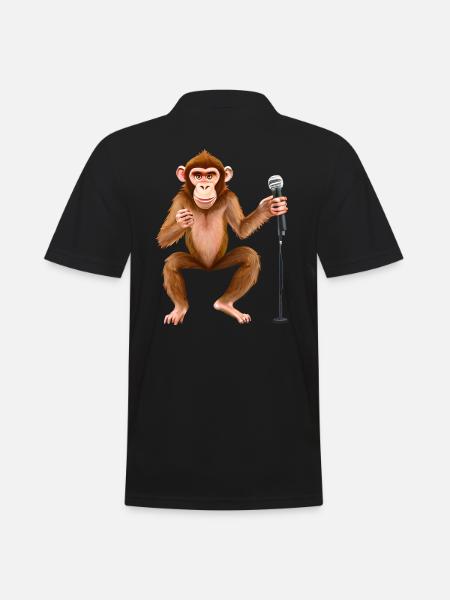 Singing Monkey - Men's Polo Shirt - black