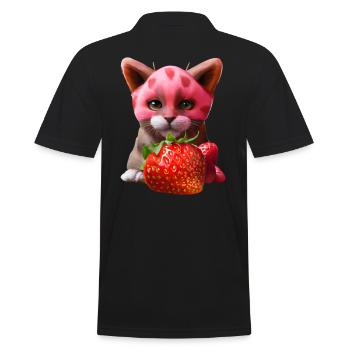 Chat fraise - Polo Homme - noir - Dos - Kai (181cm)