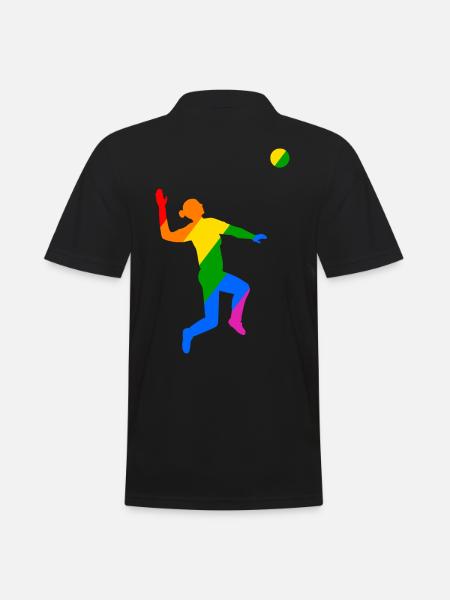 Rainbow Jump in Volleyball - Men's Polo Shirt - black