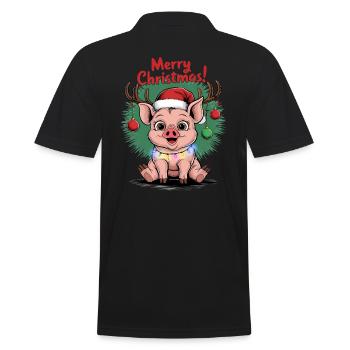 Cochon Noël fermier Joyeux Noël fermier - Polo Homme - noir - Dos - Kai (181cm)
