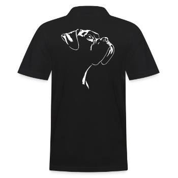 Boxer Silhouette Hunde Hund Wilsigns - Männer Poloshirt - Schwarz - Hinten - Kai (181cm)