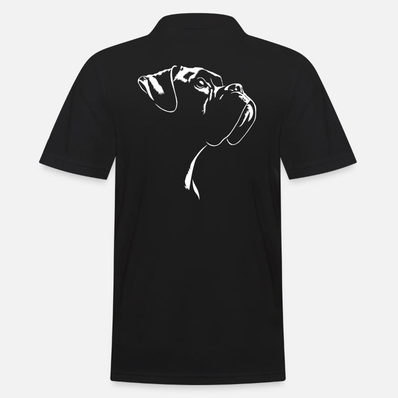 Boxer Silhouette Hunde Hund Wilsigns - Männer Poloshirt - Schwarz