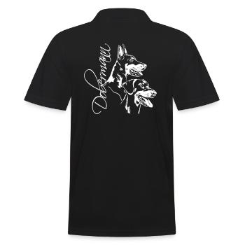 Dobermann - Doberman Pinscher - Männer Poloshirt - Schwarz - Hinten - Kai (181cm)
