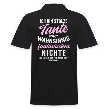 Stolze Tante einer wahnsinnig fantastischen Nichte - Männer Poloshirt - Schwarz - Hinten - Kai (181cm)