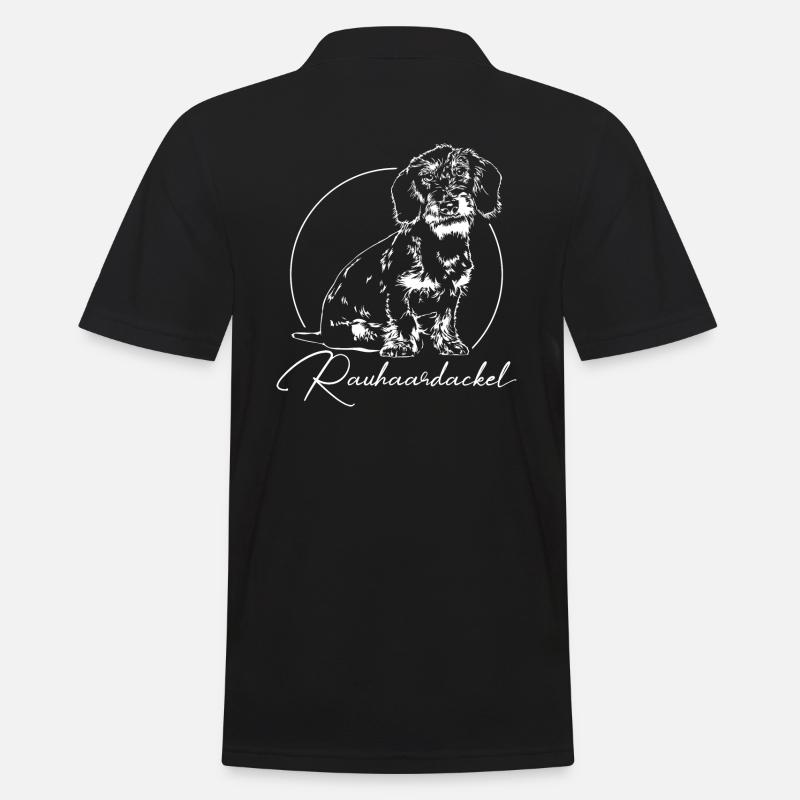 RAUHAARDACKEL Jäger Jagdhunde Jagdhund Wilsigns - Männer Poloshirt - Schwarz