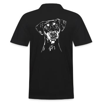 GERMAN PINSCHER Dog Dogs Wilsigns - Men's Polo Shirt - black - Back - Kai (181cm)
