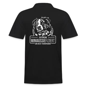 MINIAUSSIEFIZIERT Miniature Australian Shepherd - Männer Poloshirt - Schwarz - Hinten - Kai (181cm)