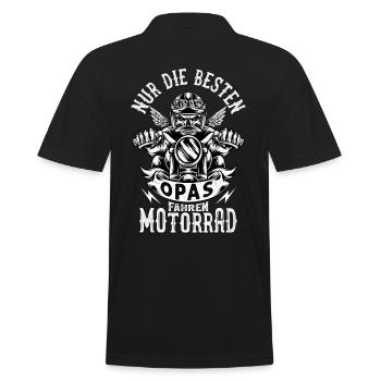 Biker Opa - Nur die besten Opas fahren Motorrad - Männer Poloshirt - Schwarz - Hinten - Kai (181cm)