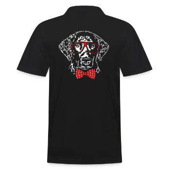 CURLY COATED RETRIEVER lustig Brille Hund Wilsigns - Männer Poloshirt - Schwarz - Hinten - Kai (181cm)