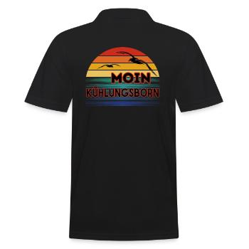 Moin Kühlungsborn avec une mouette dans un style rétro - Polo Homme - noir - Dos - Kai (181cm)