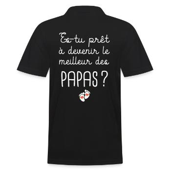 annonce grossesse papa enceinte futur papa maman - Polo Homme - noir - Dos - Kai (181cm)