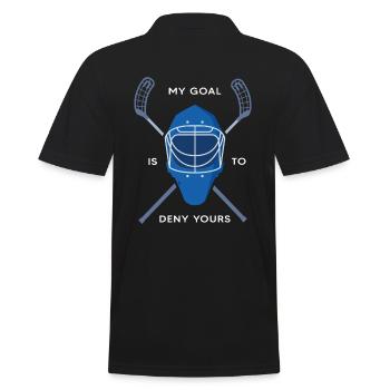 floorball floorball-torwart unihockey - Männer Poloshirt - Schwarz - Hinten - Kai (181cm)