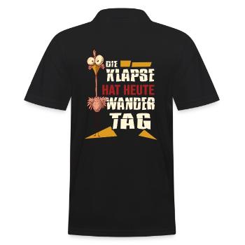 meme coole sprüche klapse hat wandertag - Männer Poloshirt - Schwarz - Hinten - Kai (181cm)