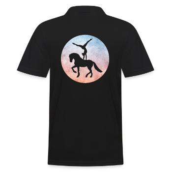 Voltigieren Pferdesport Voltigier Shirts - Männer Poloshirt - Schwarz - Hinten - Kai (181cm)
