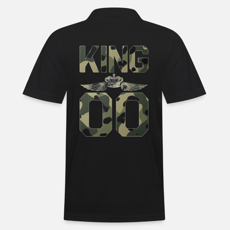 King - Queen Geschenk Geschenkidee - Männer Poloshirt - Schwarz
