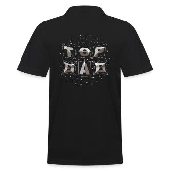 top dad dynamic space - Männer Poloshirt - Schwarz - Hinten - Kai (181cm)