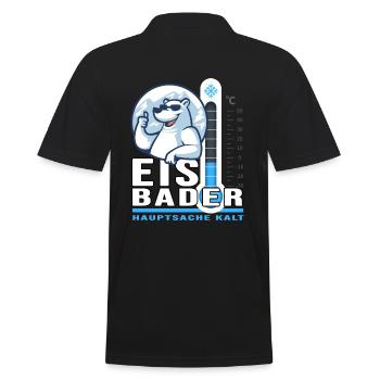Eisbader Winterschwimmer Minusgrad Winterbaden - Männer Poloshirt - Schwarz - Hinten - Kai (181cm)