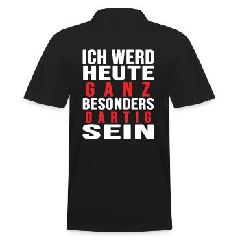 Dart Dartspieler darten Dartscheibe "dartig" - Männer Poloshirt - Schwarz - Hinten - Kai (181cm)