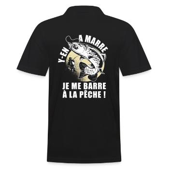 pêche je me barre à la pêche drôle pêcheur - Polo Homme - noir - Dos - Kai (181cm)