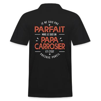 je suis un papa carrosier cadeau humour garage - Polo Homme - noir - Dos - Kai (181cm)