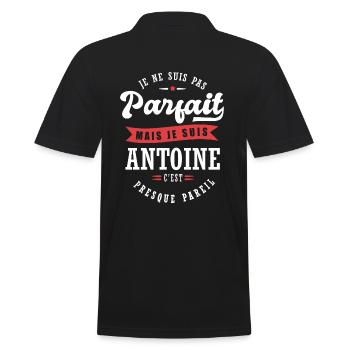 Antoine Parfait Cadeau prenom antoine - Polo Homme - noir - Dos - Kai (181cm)