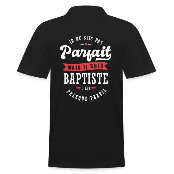 Baptiste Parfait Cadeau prenom baptiste - Polo Homme - noir - Dos - Kai (181cm)