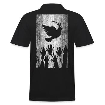 Friedenstaube Frieden Friede - Männer Poloshirt - Schwarz - Hinten - Kai (181cm)