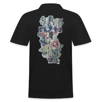 Kreuz Cross christlich - Männer Poloshirt - Schwarz - Hinten - Kai (181cm)