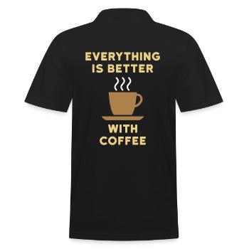 Everything is better with coffee - Men's Polo Shirt - black - Back - Kai (181cm)