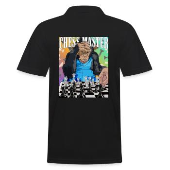 Schachmeister Schimpanse Schach Geschenk - Männer Poloshirt - Schwarz - Hinten - Kai (181cm)