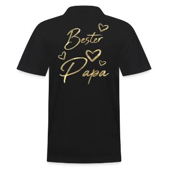 Bester Papa - Männer Poloshirt - Schwarz - Hinten - Kai (181cm)