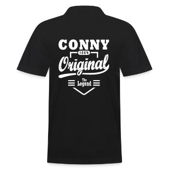 Cadeau Conny original personnalisé prénom conny - Polo Homme - noir - Dos - Kai (181cm)