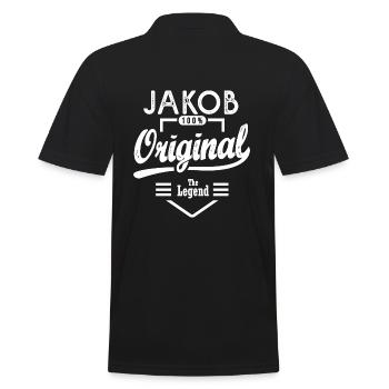 Gift Jakob original personalized name jakob - Men's Polo Shirt - black - Back - Kai (181cm)